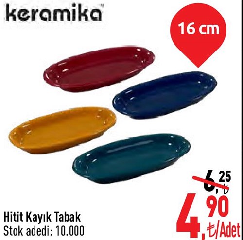 Keramika Hitit Kayık Tabak 16 cm image