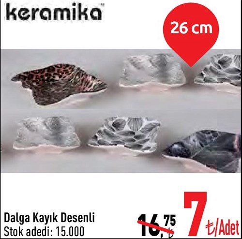 Keramika Dalga Kayık Desenli 26 cm image