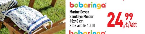 Bobaringa Marine Desen Sandalye Minderi 40x40 cm image