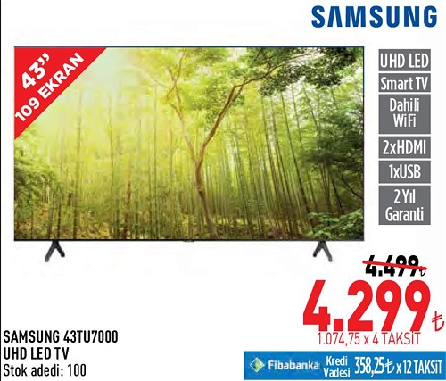 Samsung 43TU7000 UHD Led Tv image