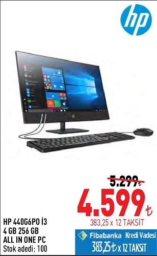 Hp 440G6PO İ3 4 GB 256 GB All In On Pc image