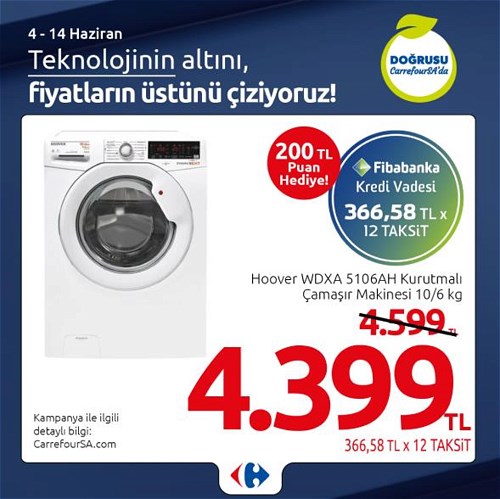 Hoover WDXA 5106AH Kurutmalı Çamaşır Makinesi 10/6 kg image