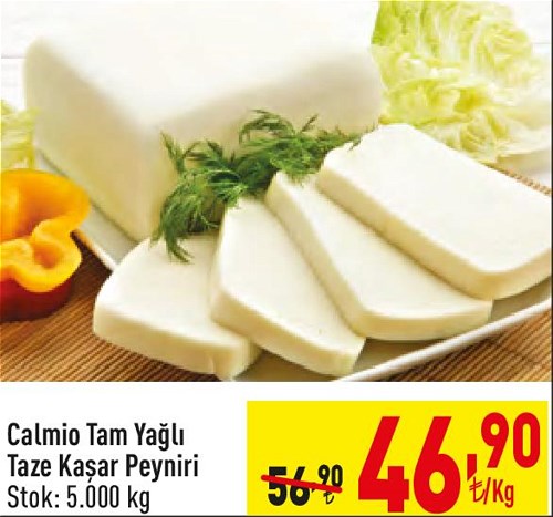 Calmio Tam Yağlı Taze Kaşar Peyniri Kg image