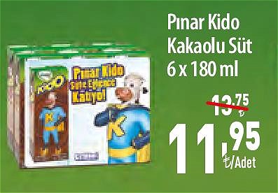 Pınar Kido Kakaolu Süt 6x180 ml image