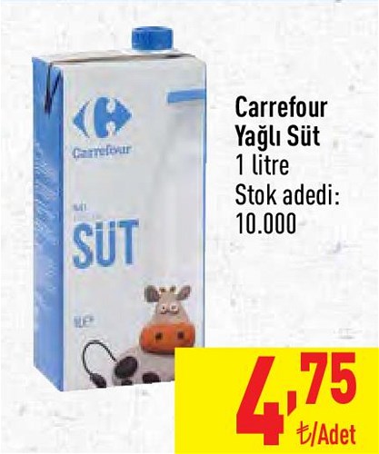 Carrefour Yağlı Süt 1 litre image