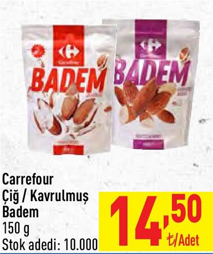 Carrefour Çiğ / Kavrulmuş Badem 150 g image