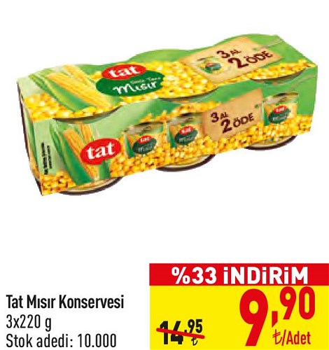 Tat Mısır Konservesi 3x220 g image