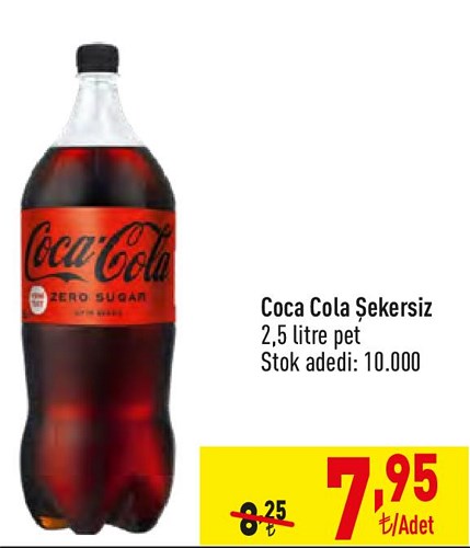 Coca Cola Şekersiz 2,5 litre Pet image