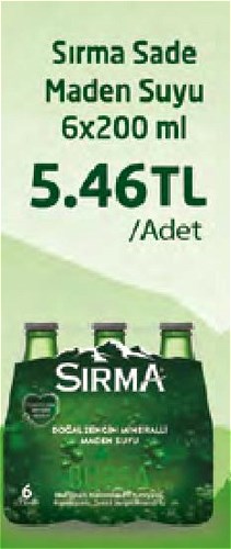 Sırma Sade Maden Suyu 6x200 ml image