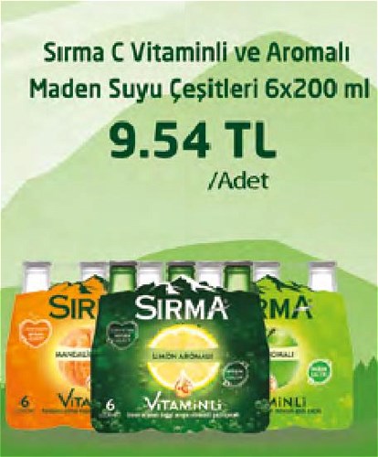 Sırma C Vitaminli ve Aromalı Maden Suyu Çeşitleri 6x200 ml image