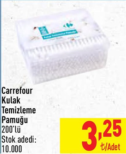 Carrefour Kulak Temizleme Pamuğu 200'lü image