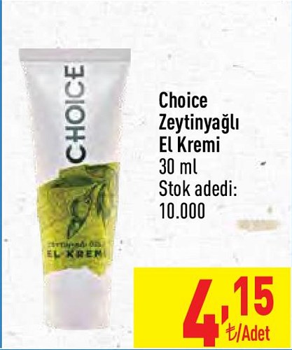 Choice Zeytinyağlı El Kremi 30 ml image