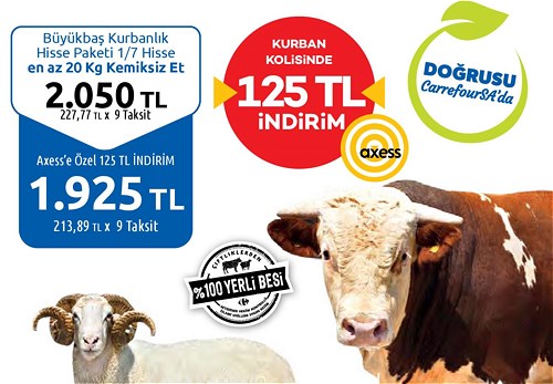 Büyükbaş Kurbanlık Hisse Paketi 1/7 Hisse En Az 20 Kg Kemiksiz Et image