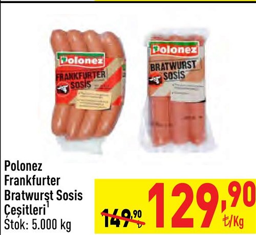 Polonez Frankfurter Bratwurst Sosis Çeşitleri image