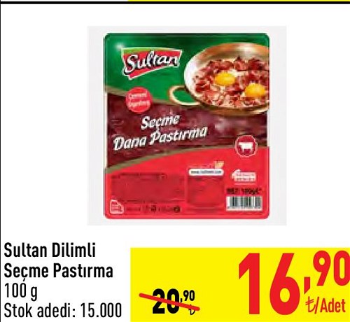 Sultan Dilimli Seçme Pastırma 100 g image