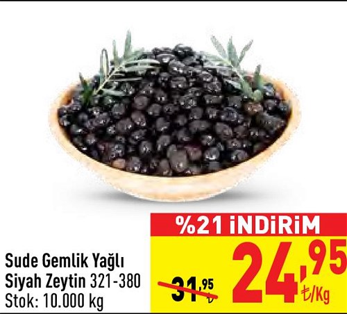 Sude Gemlik Yağlı Siyah Zeytin 321-380 Kg image