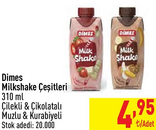 Dimes Milkshake Çeşitleri 310 ml image