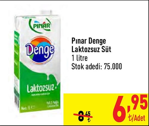 Pınar Denge Laktozsuz Süt 1 litre image