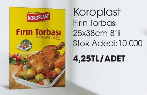 Koroplast Fırın Torbası 25x38 cm 8'li image