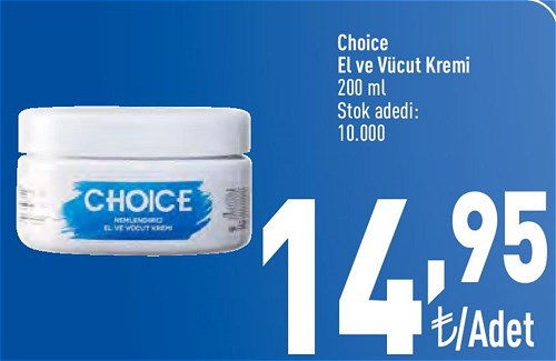 Choice El ve Vücut Kremi 200 Ml image