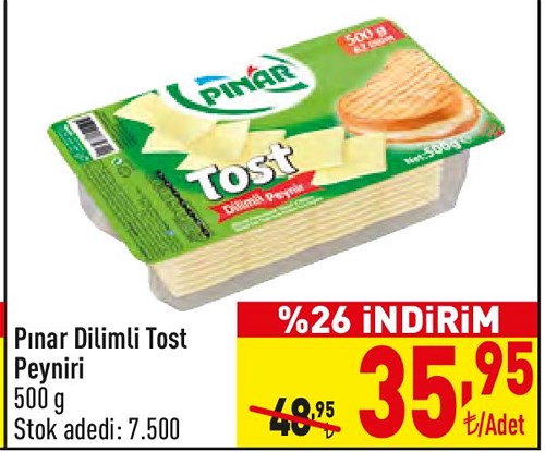 Pınar Dilimli Tost Peyniri 500 g image