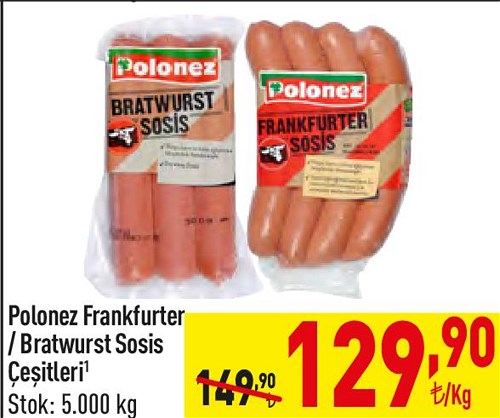 Polonez Frankfurter / Bratwurst Sosis Çeşitleri image