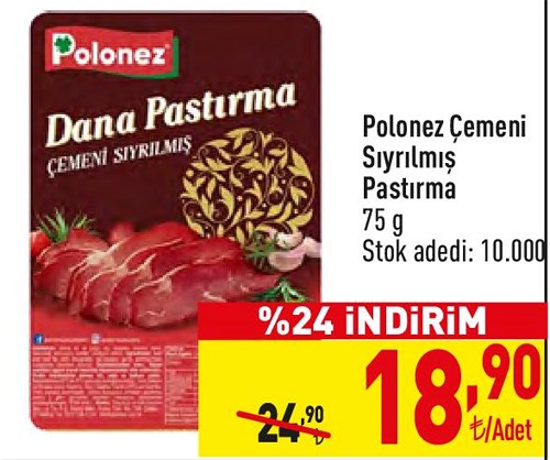 Polonez Çemeni Sıyrılmış Pastırma 75 g image