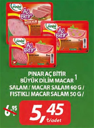 Pınar Aç Bitir Büyük Dilim Macar Salam 60 g Fıstıklı Macar Salam 50 g image