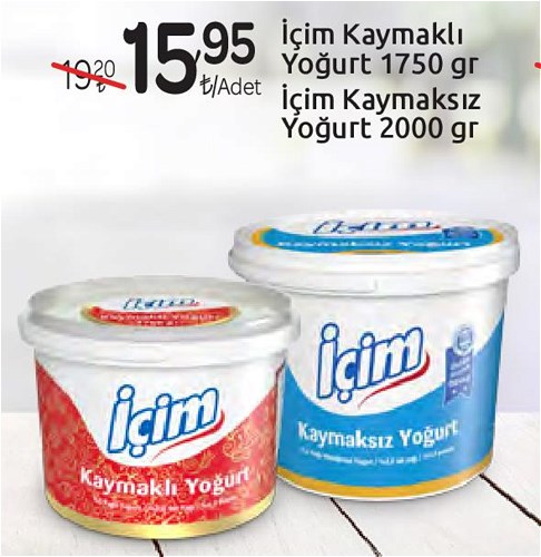 İçim Kaymaklı Yoğurt 1750 gr / İçim Kaymaksız Yoğurt 2000 gr image