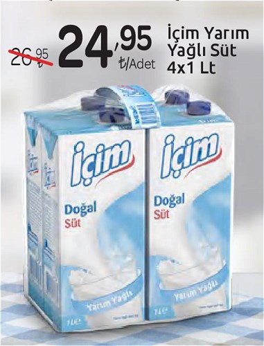 İçim Yarım Yağlı Süt 4x1 Lt image