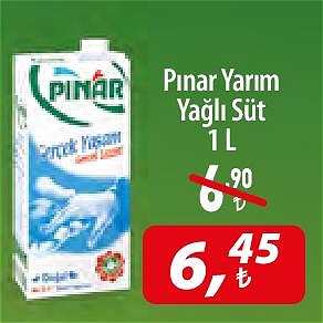 Pınar Yarım Yağlı Süt 1 L image