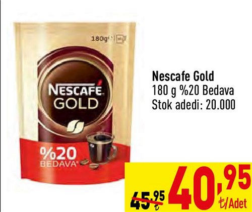 Nescafe Gold 180 g %20 Bedava image