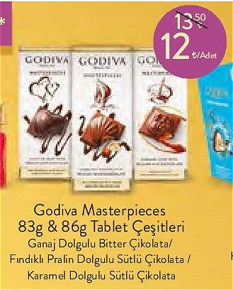 Godiva Masterpieces 83 g/86 g Tablet Çeşitleri image