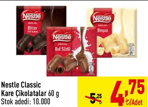 Nestle Classic Kare Çikolatalar 60 g image