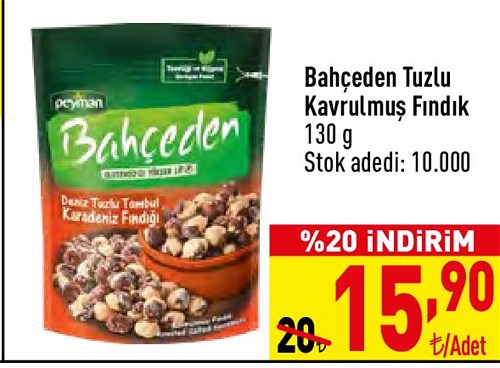 Bahçeden Tuzlu Kavrulmuş Fındık 130 g image