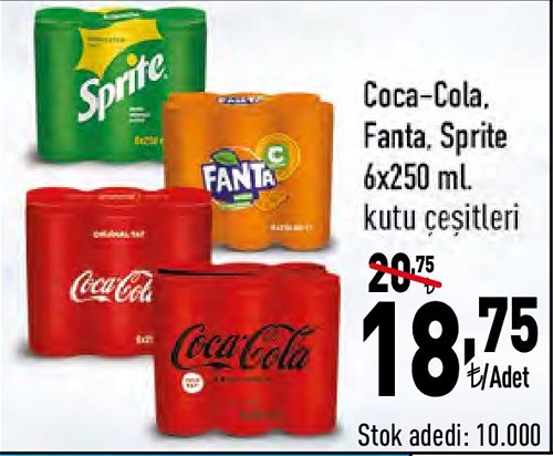 Coca Cola/Fanta/Sprite 6x250 ml Kutu Çeşitleri image