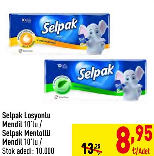 Selpak Losyonlu Mendil 10'lu/Selpak Mentollü Mendil 10'lu image