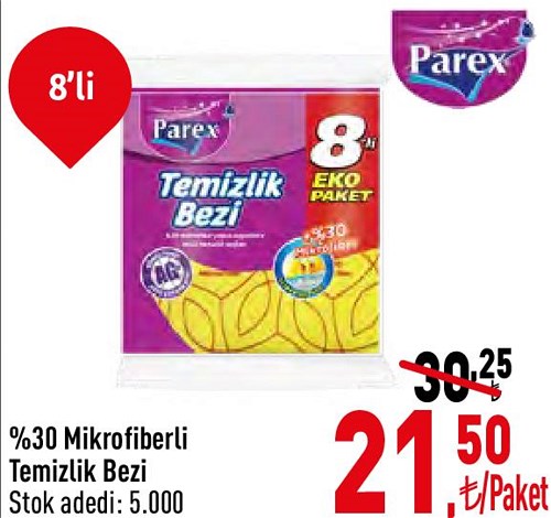 Parex %30 Mikrofiberli Temizlik Bezi 8'li image