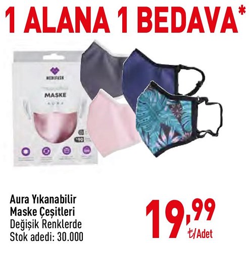 Aura Yıkanabilir Maske Çeşitleri/Adet image