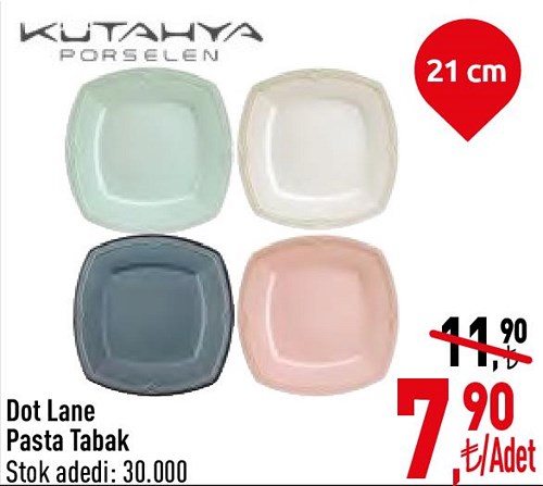 Kütahya Porselen Dot Lane Pasta Tabak 21 cm image