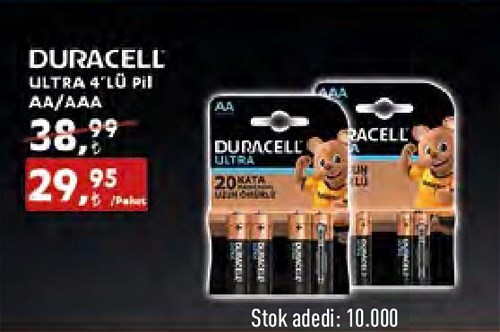 Duracell Ultra 4'lü Pil AA/AAA image