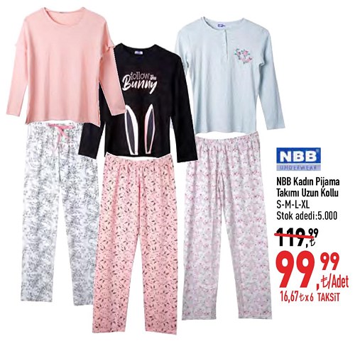 NBB Kadın Pijama Takımı Uzun Kollu image