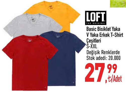 Loft Basic Bisiklet Yaka / V Yaka Erkek T-Shirt Çeşitleri image