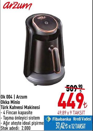 Arzum Ok 004 Arzum Okka Minio Türk Kahvesi Makinesi image