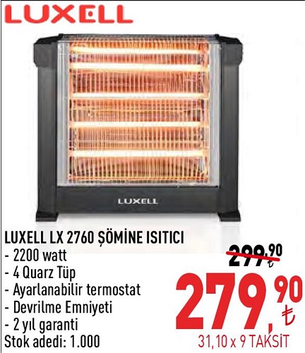 Luxell LX 2760 Şömine Isıtıcı 2200 W image