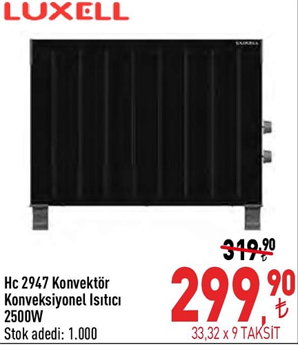 Luxell Hc 2947 Konvektör Konveksiyonel Isıtıcı 2500 W image