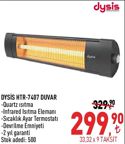 Dysis HTR-7407 Duvar Quartz Isıtma image