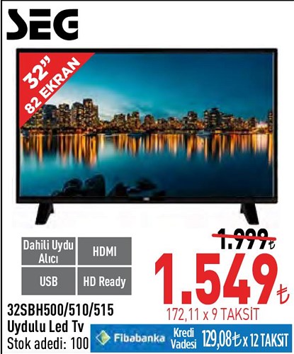 Seg 32SBH500/510/515 32" Uydulu Led Tv image