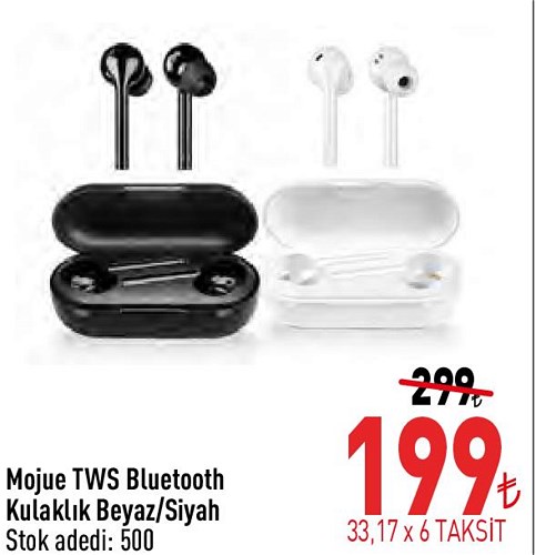 Mojue TWS Bluetooth Kulaklık Beyaz/Siyah image