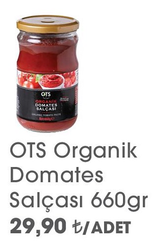 OTS Organik Domates Salçası 660 gr image